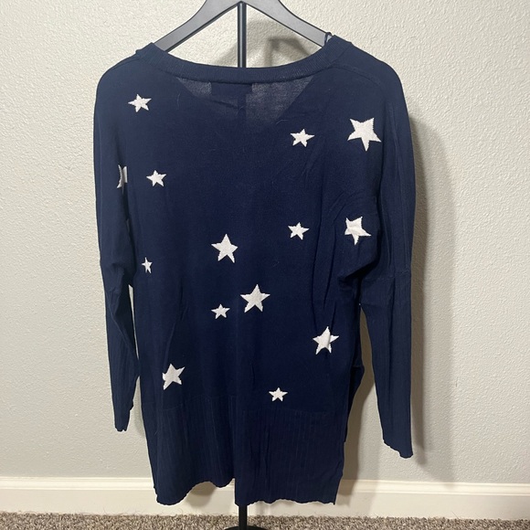 Pink Rose Deep Blue V-Neck Sweater - Picture 3 of 3